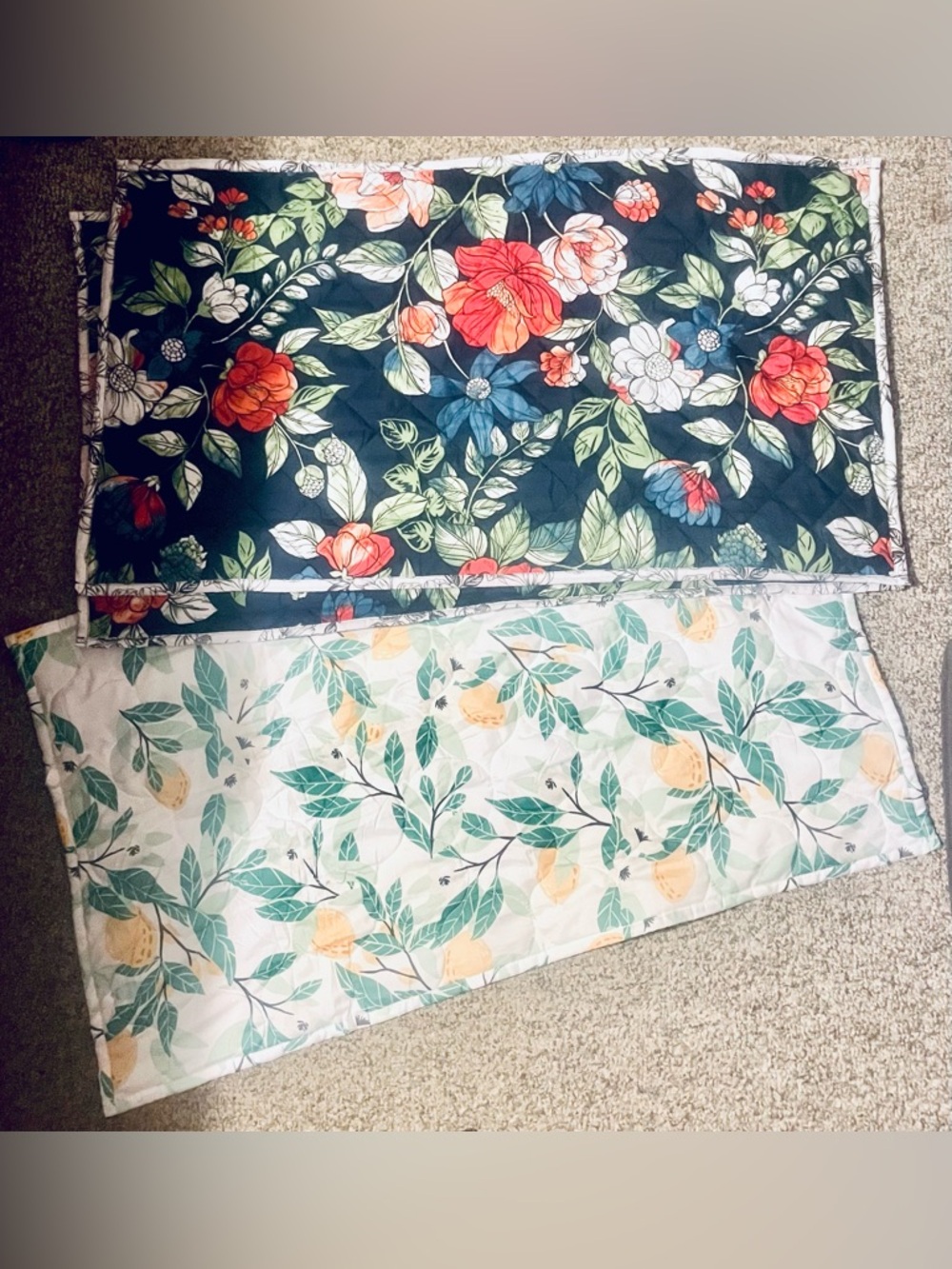 NWOT Mainstays King Size Flowers (2) & Lemons (2) Pillow Shams ~ 4 Shams Total